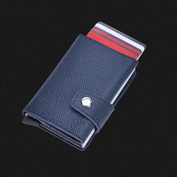 BISI GORO RFID Mini Tenký Vreckový Ženy Karty Peňaženky Kovové Originálne Kožené Peňaženky 2019 Karty Prípade Peniaze Vak Mini Smart Držiteľa Karty