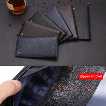 BISON DENIM fashion mužov peňaženky pravej kože dlhé štíhle peňaženky podnikania muži držiteľa karty v kabelke peňaženku