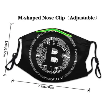 Bitcoin Cryptocurrency Cyber Meny T-Tričko Unisex Non-Jednorázové Masky Prachu Ochranný Kryt Respirátor