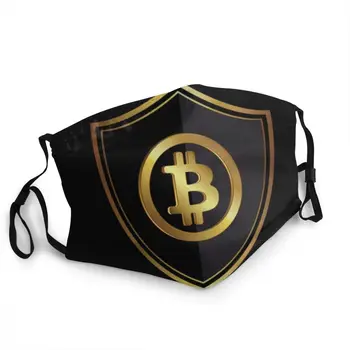 Bitcoin Logo Non-Jednorázové Masky na Tvár Cryptocurrency Anti Haze Prachotesný ochranný Kryt Respirátor Utlmiť