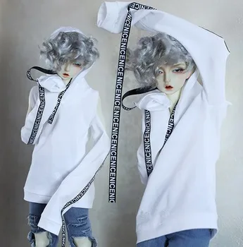 BJD bábiky oblečenie sivá biela čierna mikina s kapucňou na 1/3 1/4 1/6 BJD SD17 Strýko SSDF bábika Rosy ramenný kabát