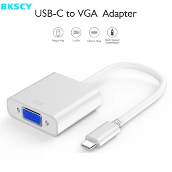 Bkscy Typ C Na VGA Adaptér, USB 3.1 USB C K ženám Kábel VGA Adaptér pre Macbook 12in Chromebook Pixel Lumi 950XL Galaxy S8/9