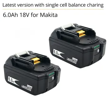 BL1860 18V 6A Li-ion Power Tools Nabíjateľná Batéria pre Makita BL1830 BL1840 BL1850 s NOVÝMI Jednej Bunky Rovnováhu Ochrany