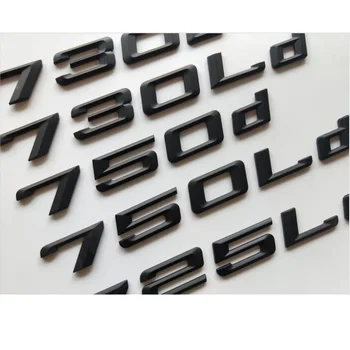 Black 730d 730Ld 725d 725Ld 750d 750Ld Auto Znak Emblémy Zadné Počet Listov Odznaky pre BMW 7 series E67 F01 F02 F03 G11 G12