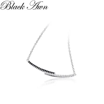 BLACK AWN Nové Smajlíky 925 Sterling Silver Šperky line Náhrdelník pre Ženy Mincový Striebro Šperky K057