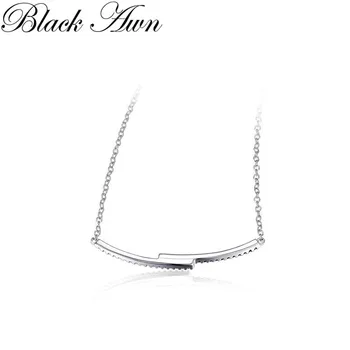 BLACK AWN Nové Smajlíky 925 Sterling Silver Šperky line Náhrdelník pre Ženy Mincový Striebro Šperky K057