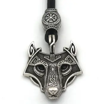 BLACK Crystal Oči Vlka Prívesok Amulet S Vegvisir Valknut Trojice Korálky Viking Náhrdelník Pánske Dámske Gotický Talizman Šperky