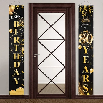 Black Gold Birthday Banner Šťastný 30. 40. 50. 60. 70. 80 Narodeninovej Party Dekor Dospelých Rok Narodeninovej Party Dodávky Výročie