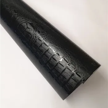 Black Krokodílej Kože Obilia Textúra Vinyl Auto Zábal Nálepky Kotúča Fólie Samolepiace Nálepky Interiéru Auta Styling Pokrýva Balenie
