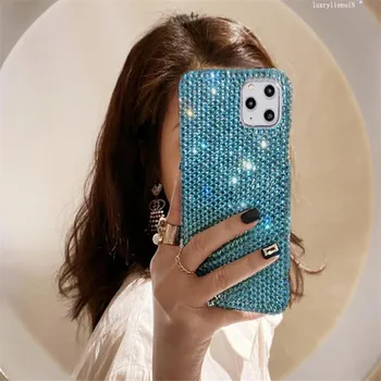 Bling Lesk Kryštál Diamantu puzdro Pre iPhone 12 Mini 11 Pro XS Max XR X 8 7 6 Plus SE 2020 Luxusné Lesklé Drahokamu Prípade