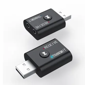 Bluetooth 5.0 Audio Prijímač, Vysielač 2 V 1 RCA, 3.5 mm 3.5 Jack AUX Stereo Hudbu USB Adaptér Bezdrôtovej siete pre TELEVÍZNE Auto, PC Reproduktor