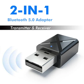 Bluetooth 5.0 Dongle Audio Prijímač, Vysielač Mini 3,5 mm Bezdrôtový AUX Stereo Bluetooth Converter Pre Počítač, Notebook, Auto