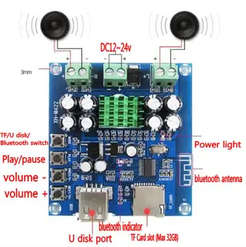 Bluetooth Audio Prijímač 50W + 50W zosilňovač rada USB disku TF karty, Hudobný prehrávač TPA3116D2 Digitálny zosilňovač rada