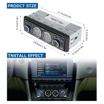 Bluetooth Auto Prehrávač FM Rádio, LCD Displej Stereo MP3 Prehrávač 1DIN In-Dash Car Audio Hudbu Dual USB, SD, AUX Hands-free hovoru