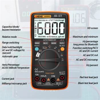 Bluetooth Digitálny Multimeter Bezdrôtový RMS Manual/Auto Silné Húževnatosť Elektrické Prenosné Rozsah Voltmeter Ammeter