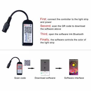 Bluetooth RGB RGBW LED Controller Smartphone Android iOS Bluetooth Ovládanie 5-24V sa Vzťahujú na 5050 2835 3528 RGB Pásy