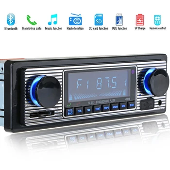 Bluetooth Ročníka, autorádio MP3 Prehrávač, Stereo USB, AUX Classic Car Stereo Audio