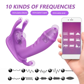Bluetooth, Sexuálne hračky, Motýľ Nositeľné Dildo Vibrátor pre Ženy Masturbator Nohavičky G Mieste Klitoris Stimulátor Diaľkové Ovládanie Nohavičky