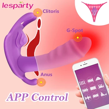 Bluetooth, Sexuálne hračky, Motýľ Nositeľné Dildo Vibrátor pre Ženy Masturbator Nohavičky G Mieste Klitoris Stimulátor Diaľkové Ovládanie Nohavičky