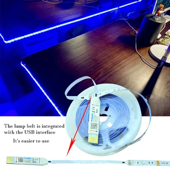 Bluetooth SMD5050 LED Pásy Svetla Flexibilné Lampa 1M 2M 3M 4M 5M Pásky Dióda DC5V Stôl Obrazovky TV joj Osvetlenie Miestnosti USB Kábel