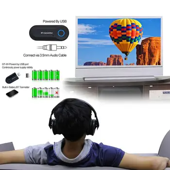 Bluetooth Vysielač 3,5 mm Audio Adaptér Bezdrôtové Bluetooth Stereo Hudby Vysielač Adaptér pre TV, PC, MP3, Slúchadlá