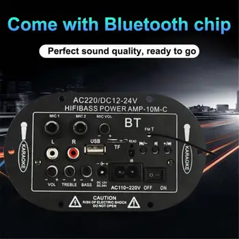 Bluetooth Zosilňovač Speaker12V 24V 220V SF-2MIC Auto Power AMP Bluetooth Zosilňovač, Reproduktor Doske Modulu Auto Multimediálny Prehrávač
