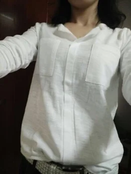 Blusas Femininas Mäkké Bavlnené Tričko s Dlhým Rukávom Ženy Oblečenie Biela Blúzka kórejský tvaru Oblečenie Košieľka Femme