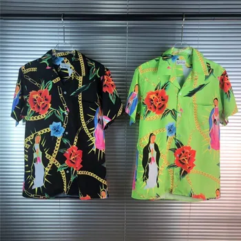 BLÁZON MARIA Havaj Tričko Digitálna Tlač Muži Ženy Tees Streetwear Tričká pánske módne oblečenie, trendy