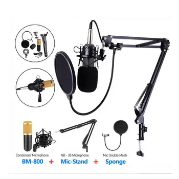 BM800 Pro Mikrofónu, zvukový Pult, Audio dj MIC Stand Kondenzátora USB Karaoke KTV Profesionálne Nahrávanie bluetooth S V8X zvukovú kartu