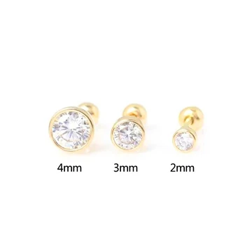 BOAKO 1pcs Mini Diamond Náušnice Pre Ženy 925 Sterling Silver Stud Náušnice, Šperky, Piercing Ucha Putá Pendientes Серёжки#4.1