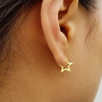 BOAKO In Gold Star 2020 Trend Náušnice Striebro 925 Šperky Stud Náušnice Chrupavky Ear Piercing Prírodný Štýl Ucho Putá #19