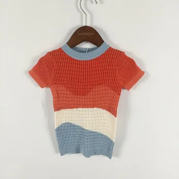 BOBOZONE vlna krátkym rukávom tenký sveter pre deti chlapci dievčatá v lete sveter