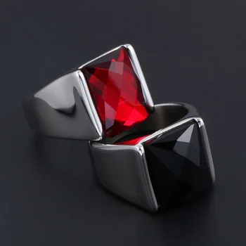 BOCAI titánové ocele, prstene pre mužov 2020 nové módne šperky granátové jablko krúžok červený drahokam krúžok človeka titánové ocele krúžok