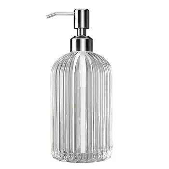 Body Wash-Mydlo Tekuté Sklo Sub-fľaša Transparentná 500 ml 18oz oz vysokej kvality veľké 18oz príručka mydla číre sklo T6