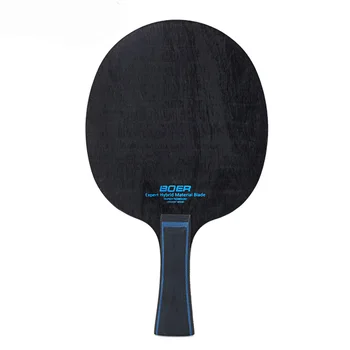 BOER 7 Ply Stolný Tenis Raketa Čepeľ príkaz Ping Pong Bat Čistého Dreva Pádlo Rovno / Horizontálna Rukoväť S Gumovou