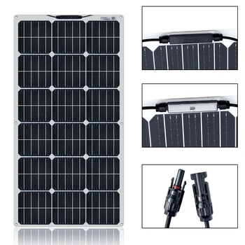 Boguang 2 ks 100 W solárny panel kit 200 watt Panneau solaire flexibilné, s regulátor pre 12V 24V batéria auto RV domov nabíjania