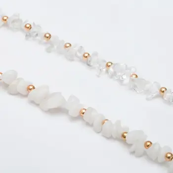 Boho ročník shell náhrdelník Kovové Transparentná Biela Shell Viacvrstvových Náhrdelník Dámske Šperky nové mora štýl šperky #6