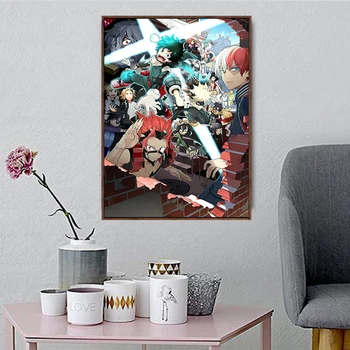 Boku Č Hrdina Japonskom Anime Akademickej obce Plátno Maľovaní Plagátov a Tlačí na Steny Umenie Obrázok pre Obývacia Izba Domáce Dekorácie Cuadros