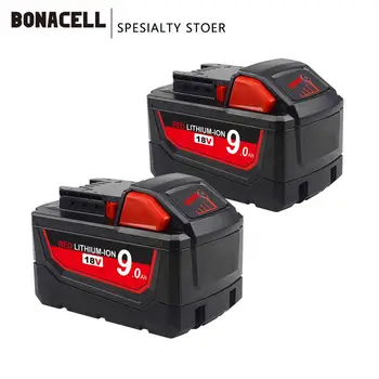 Bonacell 18V 9000mAh M18 XC Li-Ion Náhradné Batérie pre Milwaukee 48-11-1815 M18B2 M18B4 M18BX L50