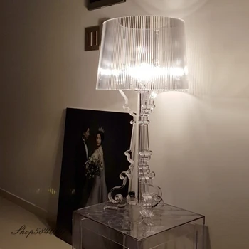 Bourgie Stolové Osvetlenie Moderné Akryl Ghost Stolové Lampy, Tvorivé Spálňa Lampy Stole Vedľa Lampy Obývacia Izba Domov Deco Fashion LED