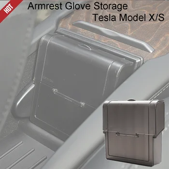 Box Opierkou Rukavice vhodné pre Skladovanie Tesla Model X/S Auto stredovej Konzoly Skrytý Úložný Box