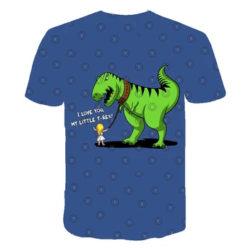 Boy xx 4-14 Y Letné Deti, dievčatá Cartoon Snehu roztomilý Dinosaurus 3D Tlač T-shirt Topy, Košele Tee chlapčeka oblečenie Krátky Rukáv