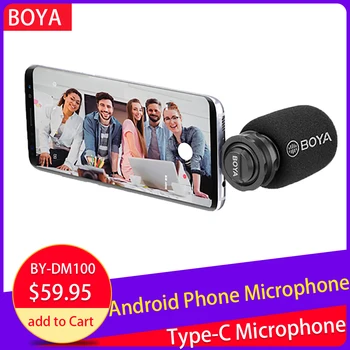 BOYA BY-DM100 MIC Digital Stereo Mikrofón Telefónu Kondenzátora Android Záznam Mikrofón Typ-C Port pre Nahrávanie Rozhovoru USB