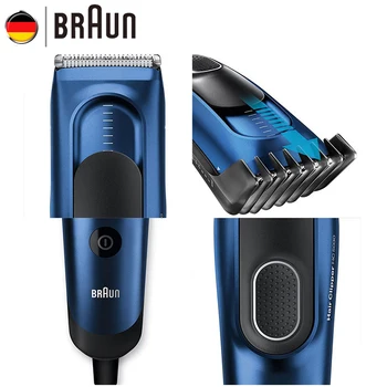Braun HC5030 Hair Clipper s 2 Vyhradená Hrebene 17 Presné Nastavenie Dĺžky Plne Umývateľný Pamäť Bezpečnostný Blokovací Systém Dual Batérie