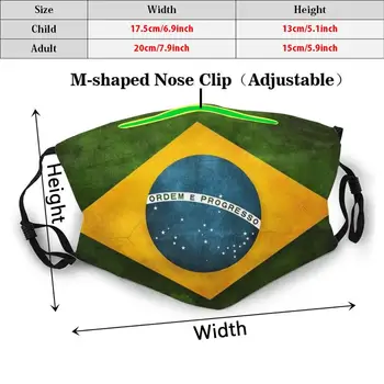 Brazília Príznak Tlač Umývateľný Filter, Euro Futbalovej Ligy Maska Brazília Flag Football Worldhip Futbal Cup Šport Úžasné
