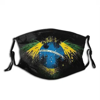 Brazília Vlajka Brasil Opakovane Vytlačené Úst Masku na Tvár Vetru, Chladu Doklad s Filtrami Strmeň ochranný Kryt Utlmiť pre Ženy