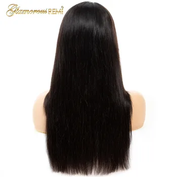Brazílsky Rovno Ľudské Vlasy, Parochne S Ofinou Glueless Celý Stroj Vyrobený Parochne Pre Čierne Ženy Density150 Prirodzené Farby Remy Vlasy