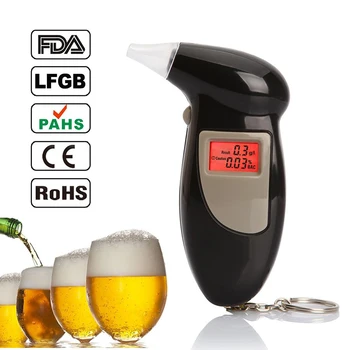 Breath Alkohol Tester Profesionálne Policajný Detektor Alkoholu Digitálny Podsvietený LCD Displej Tester breathalyzer