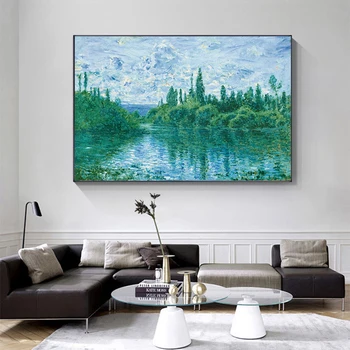 Brehu Seiny Tým, Claude Monet Impresionizmu Krajiny Plátno Maľovaní Plagátov a Tlačí na Steny Umenie Fotografie pre Domáce
