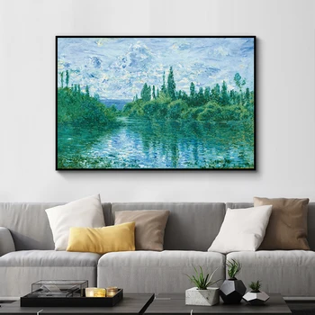 Brehu Seiny Tým, Claude Monet Impresionizmu Krajiny Plátno Maľovaní Plagátov a Tlačí na Steny Umenie Fotografie pre Domáce